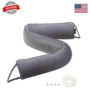 Door Draft Stopper 36 Inches, Energy Saving, Gray | Weighted Sound Proofing f...